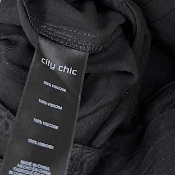 NWT City Chic Run Wild Tie Waist Straight Leg Pants in Black - Picture 7 of 7